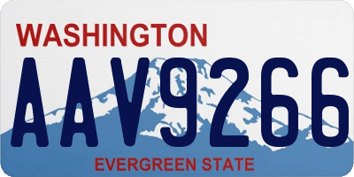 WA license plate AAV9266