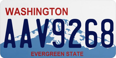 WA license plate AAV9268