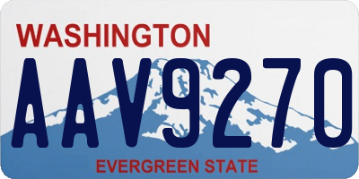 WA license plate AAV9270