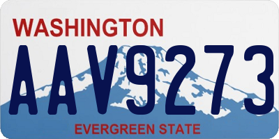 WA license plate AAV9273