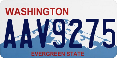 WA license plate AAV9275
