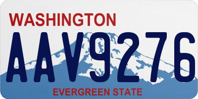 WA license plate AAV9276