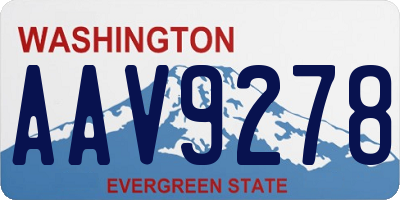 WA license plate AAV9278