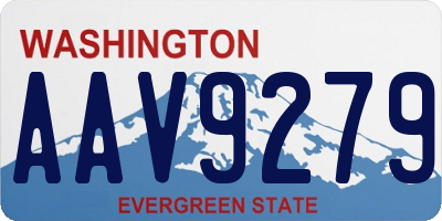 WA license plate AAV9279