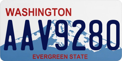 WA license plate AAV9280