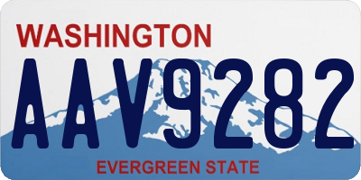 WA license plate AAV9282