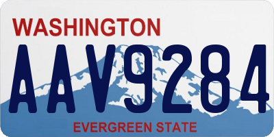 WA license plate AAV9284