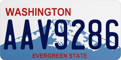 WA license plate AAV9286