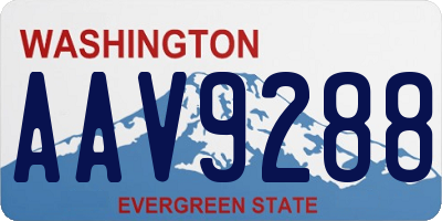 WA license plate AAV9288