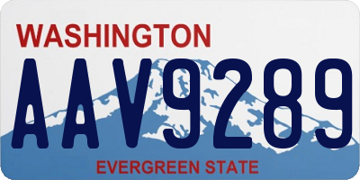 WA license plate AAV9289