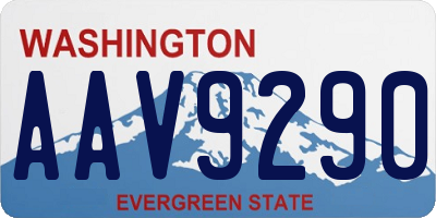 WA license plate AAV9290