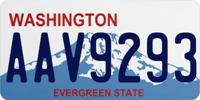 WA license plate AAV9293