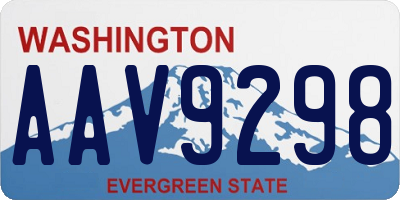 WA license plate AAV9298
