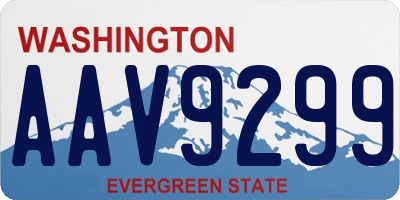 WA license plate AAV9299