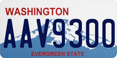 WA license plate AAV9300