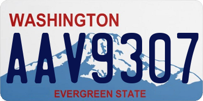 WA license plate AAV9307