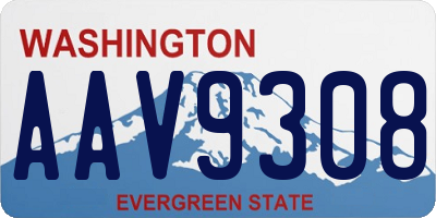 WA license plate AAV9308