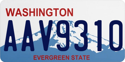 WA license plate AAV9310