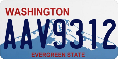 WA license plate AAV9312