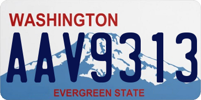 WA license plate AAV9313