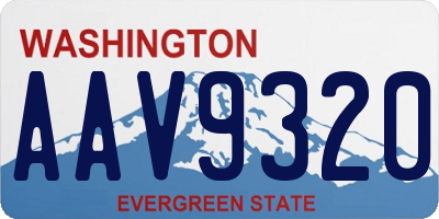 WA license plate AAV9320