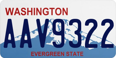 WA license plate AAV9322