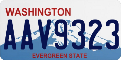 WA license plate AAV9323