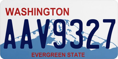 WA license plate AAV9327