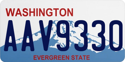 WA license plate AAV9330
