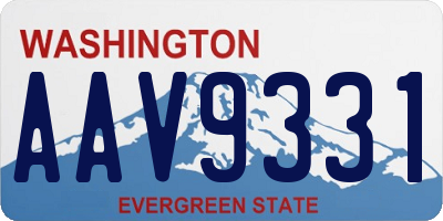 WA license plate AAV9331