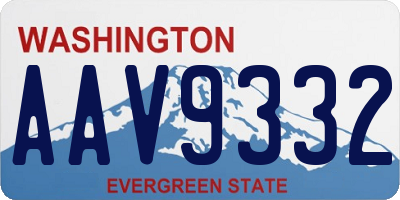 WA license plate AAV9332