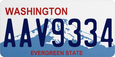WA license plate AAV9334