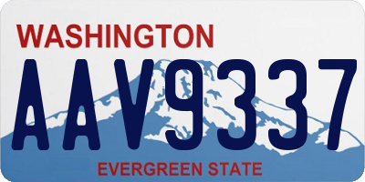 WA license plate AAV9337