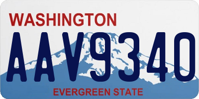 WA license plate AAV9340