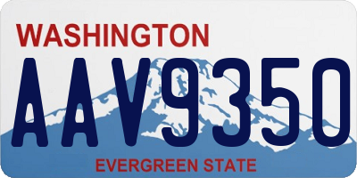 WA license plate AAV9350