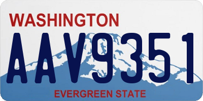 WA license plate AAV9351