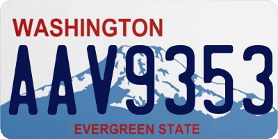 WA license plate AAV9353