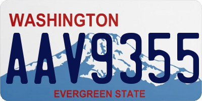 WA license plate AAV9355