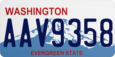 WA license plate AAV9358