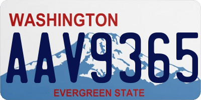 WA license plate AAV9365