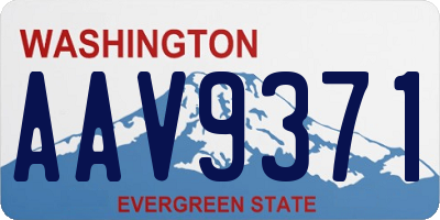WA license plate AAV9371