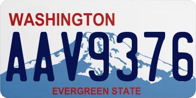 WA license plate AAV9376