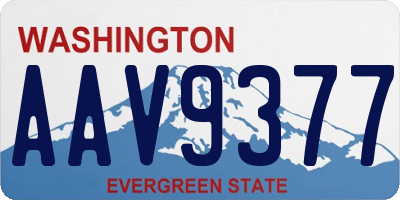 WA license plate AAV9377