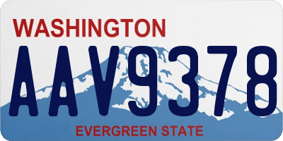 WA license plate AAV9378