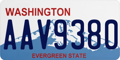 WA license plate AAV9380