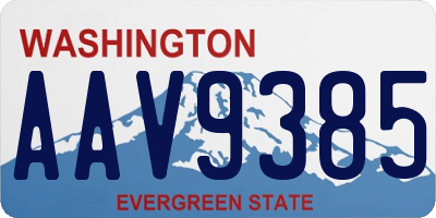 WA license plate AAV9385