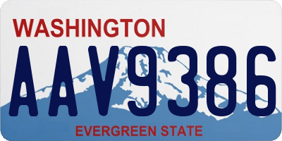WA license plate AAV9386