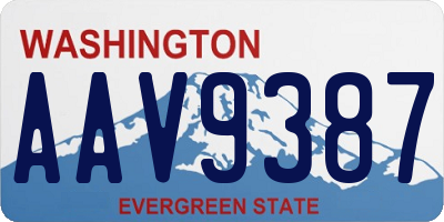 WA license plate AAV9387