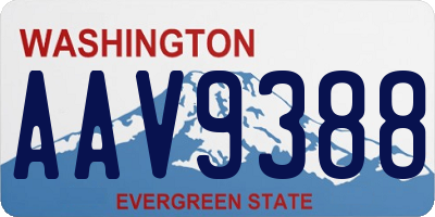 WA license plate AAV9388