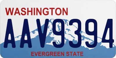 WA license plate AAV9394